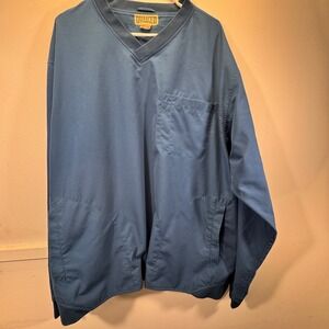 Duluth Trading Co Windbreaker Pullover Men 2XL Tall Blue VNeck Light Gorpcore